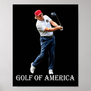 Lustiger Golf Von Amerika Donald Trump Poster
