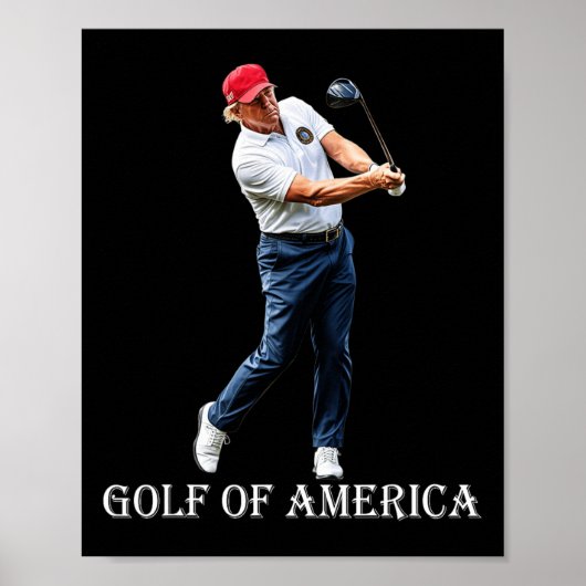 Lustiger Golf Von Amerika Donald Trump  Poster (Vorne)