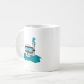 lustiger Golfball mit Schnorchel Kaffeetasse (Vorderseite Links)