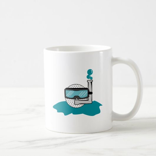 lustiger Golfball mit Schnorchel Kaffeetasse (Rechts)