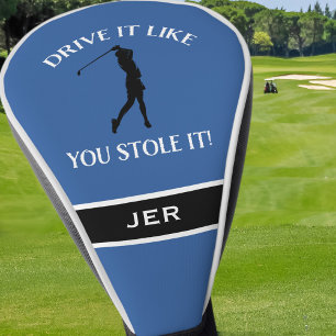 Lustiger Golfer Humor für ihr Monogramm Sport Blau Golf Headcover