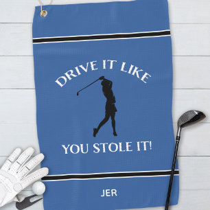 Lustiger Golfer Humor für ihren monogrammierten Sp Golfhandtuch