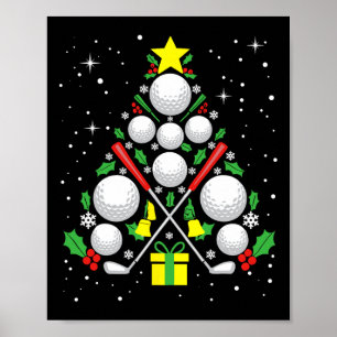 Lustiger Golfspieler Xmas Lichter Golf Weihnachtsb Poster