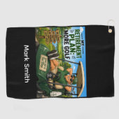 Lustiger Golfspruch mit Golfer Golfhandtuch (Horizontal)