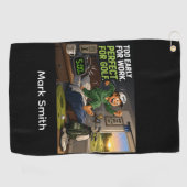 Lustiger Golfspruch mit Golfer Golfhandtuch (Horizontal)