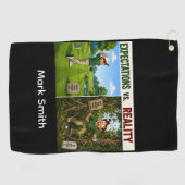 Lustiger Golfspruch mit Golfer Golfhandtuch (Horizontal)