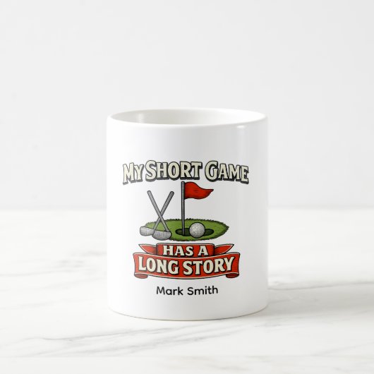 Lustiger Golfspruch über Golfer Kaffeetasse (Mittel)