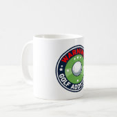 Lustiger Golfspruch über Golfer Kaffeetasse (Vorderseite Links)