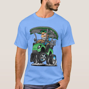 Lustiger Golfwagen-Cartoon-Golfwagen und Golfsport T-Shirt