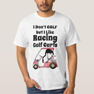 Lustiger Golfwagen-Renn-Flamingo T-Shirt