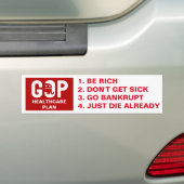 Lustiger GOP-Gesundheitswesen-Plan Autoaufkleber (Auf Auto)