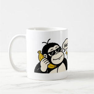 Lustiger Gorilla-Bananen-Handy-Aufkleber Kaffeetasse