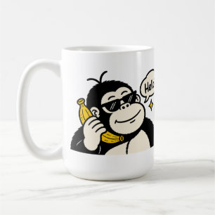 Lustiger Gorilla-Bananen-Handy-Aufkleber Kaffeetasse