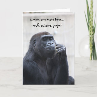 Lustiger Gorilla-Geburtstag, Felsen scissors Karte