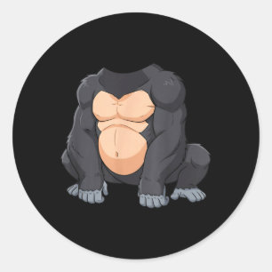 Lustiger Gorilla-Körper-Kostüm Gorillas für Männer Runder Aufkleber