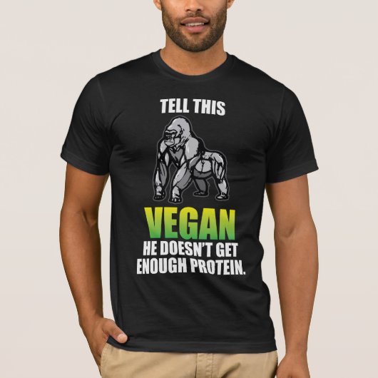 Lustiger Gorilla-Lebensstil-vegane Zitate T-Shirt (Vorderseite)