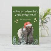 Lustiger Gorilla Weihnachtsmann Frohe Weihnachten (Stehend Vorderseite)