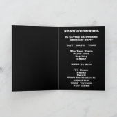 Lustiger gotischer Steampunk spielender Schädel Einladung (Innenseite)