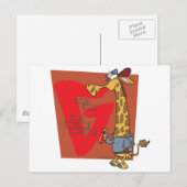 lustiger Graffiti-Giraffe-Cartoon Postkarte (Vorne/Hinten)