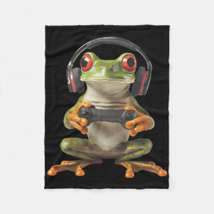 Lustiger Grafik-Frosch-Spieler-Gaming-Spiel Fleecedecke
