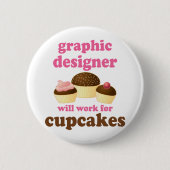 Lustiger Grafikdesigner Button (Vorderseite)