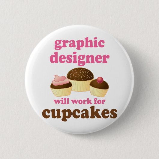 Lustiger Grafikdesigner Button (Vorderseite)