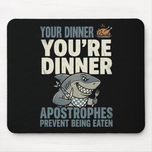 Lustiger Grammatik-Hai Englischlehrer Interpunktio Mousepad (Vorne)