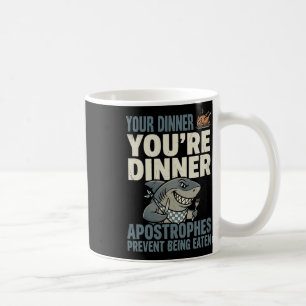 Lustiger Grammatik-Hai Englischlehrer Zeichensetzu Kaffeetasse