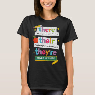 Lustiger Grammatiklehrer Humor Groovy Abgenutzt Re T-Shirt