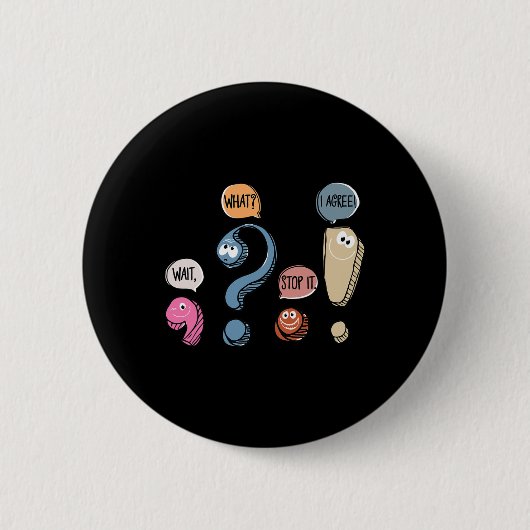 Lustiger Grammatiklehrer Interpunktion Geschenk fü Button (Vorderseite)