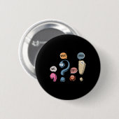 Lustiger Grammatiklehrer Interpunktion Geschenk fü Button (Vorne & Hinten)