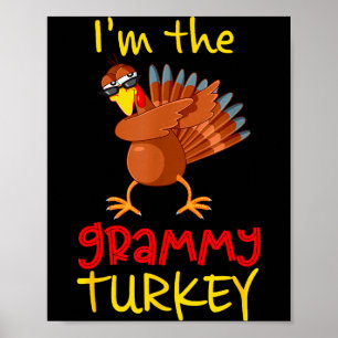 Lustiger Grammy Truthahn passendes Familien-Gruppe Poster
