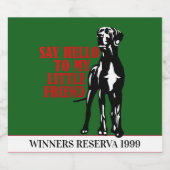 Lustiger Great Dane Gewinner Wein Schaumweinetikett (Einzelnes Label)