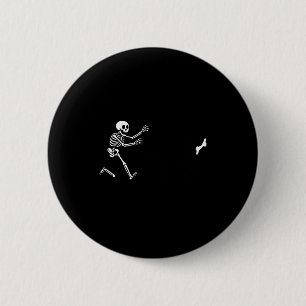 Lustiger Great Dane Running Skeleton Halloween Button