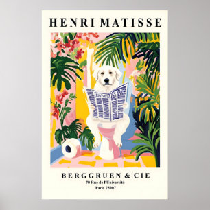 Lustiger Great Pyrenees Kunst Druck – Matisse Stil Poster