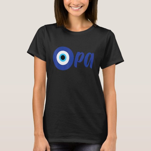 Lustiger griechischer Stolz OPA Böser Blick Hellas T-Shirt (Vorderseite)
