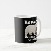 Lustiger Griesgrämiger-Bär-Kreuzung-Warnbecher Kaffeetasse (VorderseiteRechts)
