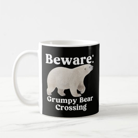 Lustiger Griesgrämiger-Bär-Kreuzung-Warnbecher Kaffeetasse (Links)
