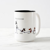 Lustiger Griff Ihr PferdeCartoon Zweifarbige Tasse (VorderseiteRechts)