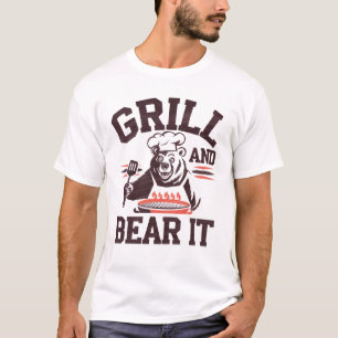 Lustiger Grill und Bärchen-BBQ-Vater-Koch-Wortspie T-Shirt