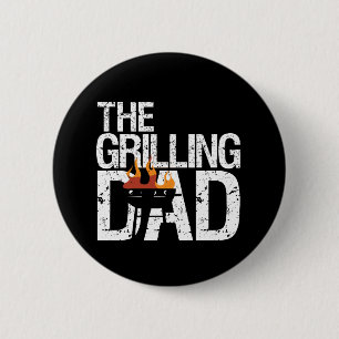 Lustiger Grillvater Griller BBQ-Party Vatertag Button