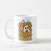 Lustiger Groovy Halloween Mama Geist Blumen Hallow Kaffeetasse (Links)