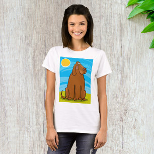 Lustiger großer brauner Hund sitzt in der Sonne T-Shirt