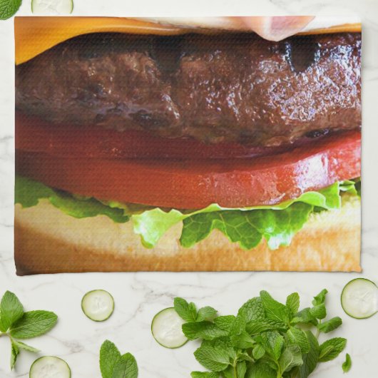 Lustiger großer Burger Handtuch (Gefaltet)