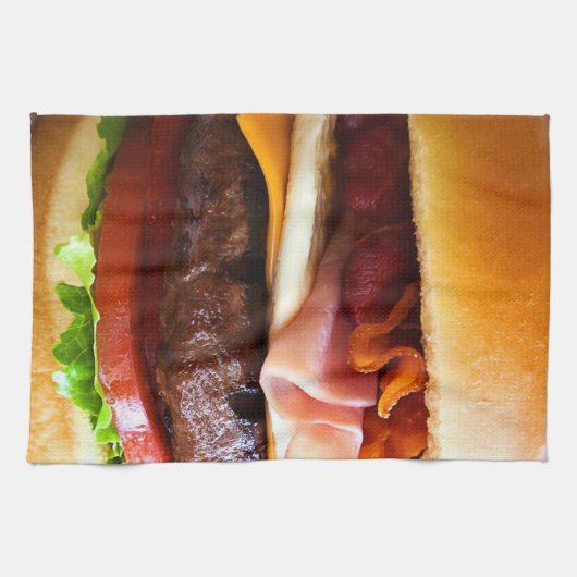 Lustiger großer Burger Handtuch (Horizontal)