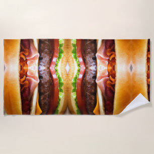 Lustiger großer Burger Strandtuch