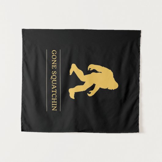 Lustiger großer Fuß gegangenes Squatchin Sasquatch Wandteppich (Vorderseite (Horizontal))