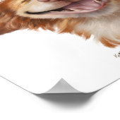 Lustiger großer Grinsen-Hund-Cartoon Poster (Ecke)