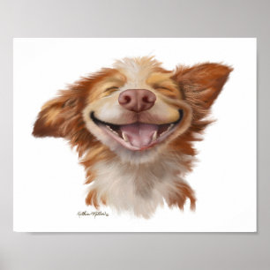 Lustiger großer Grinsen-Hund-Cartoon Poster