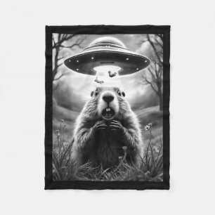 Lustiger Ground Hog Day Süßer Ground Hog Selfie Mi Fleecedecke